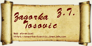 Zagorka Tošović vizit kartica